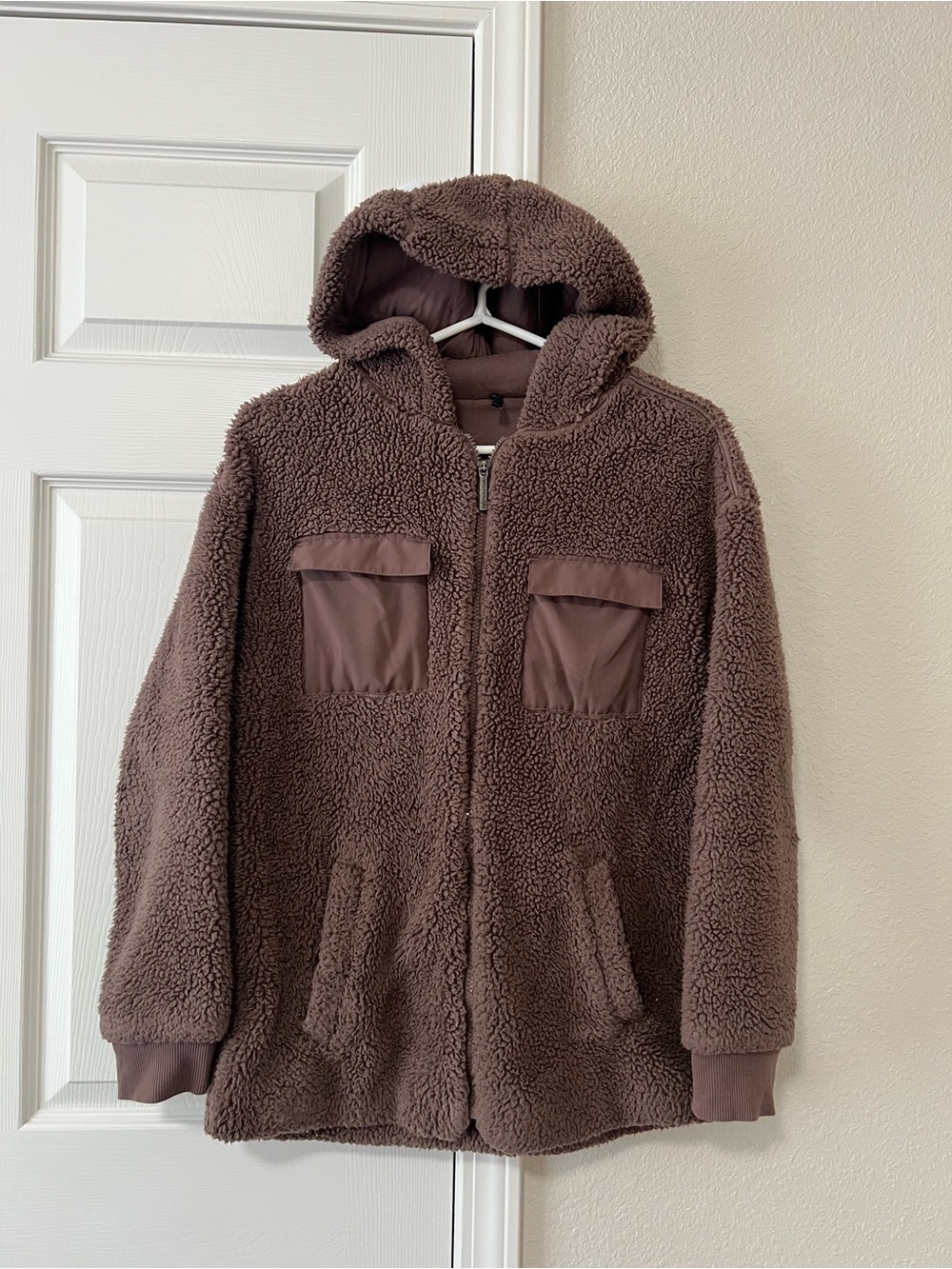 GAIAM Brown Teddy Sherpa Hooded Utility Jacket XS